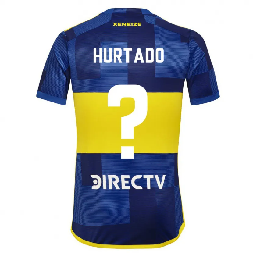 Danxen Niño Camiseta Jan Hurtado #0 Azul Amarillo 1ª Equipación 2024/25 La Camisa