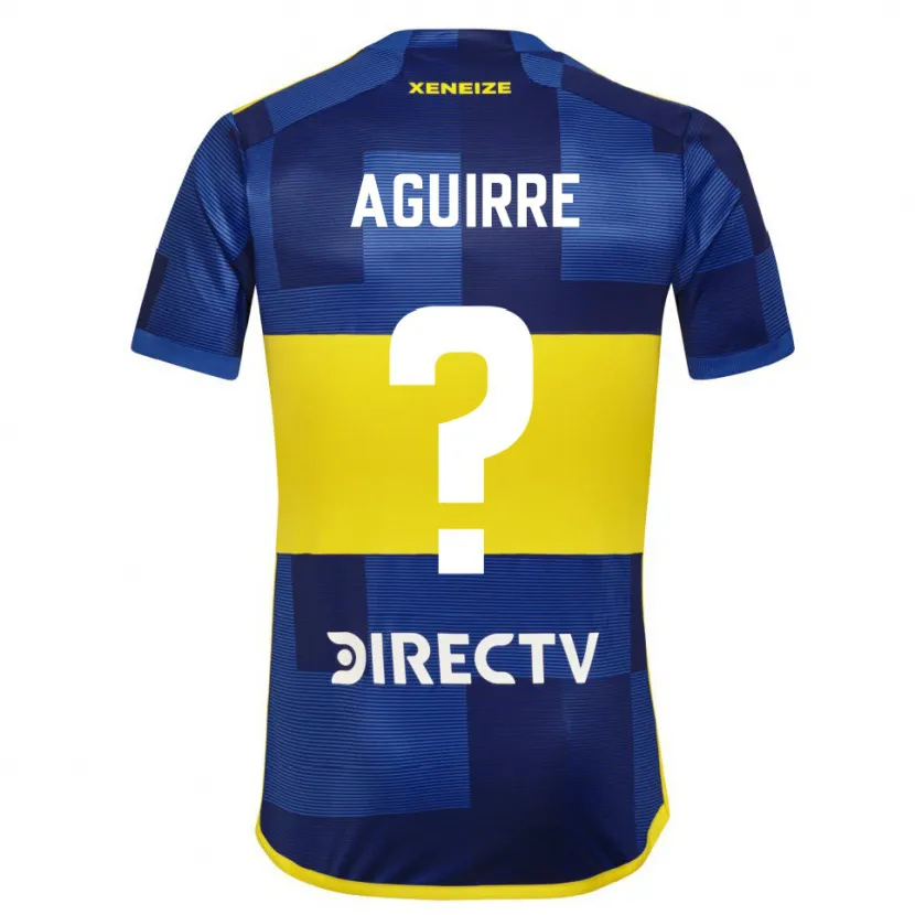 Danxen Niño Camiseta Brian Aguirre #0 Azul Amarillo 1ª Equipación 2024/25 La Camisa