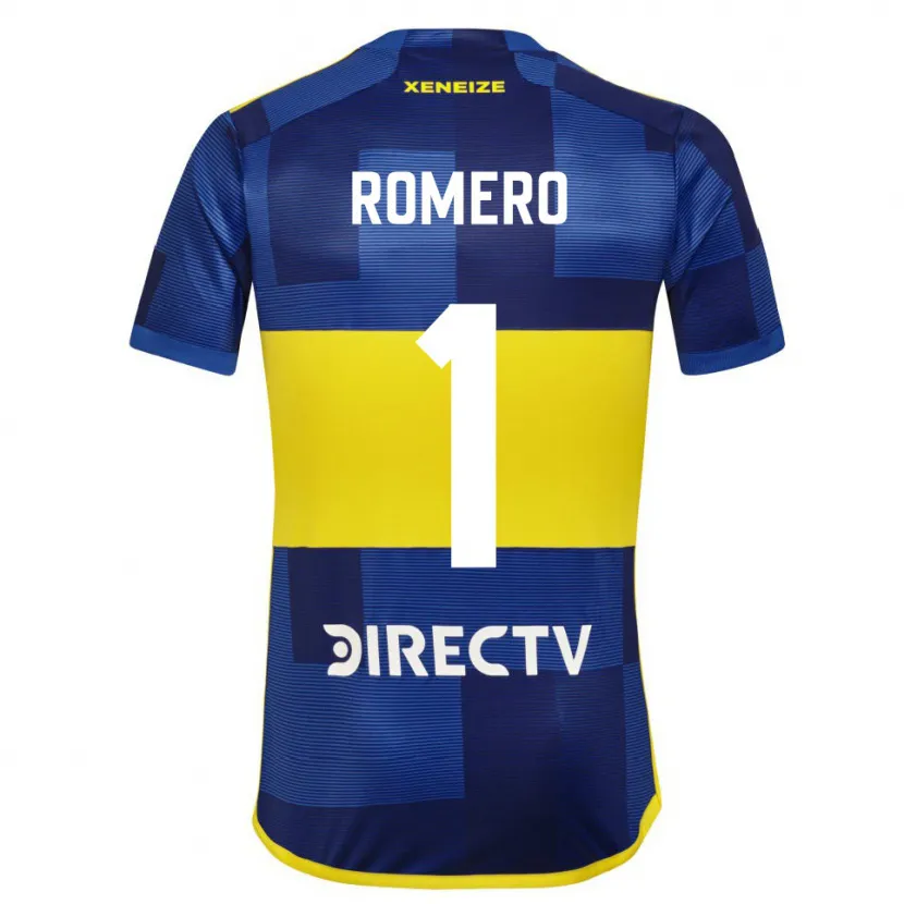 Danxen Niño Camiseta Sergio Romero #1 Azul Amarillo 1ª Equipación 2024/25 La Camisa