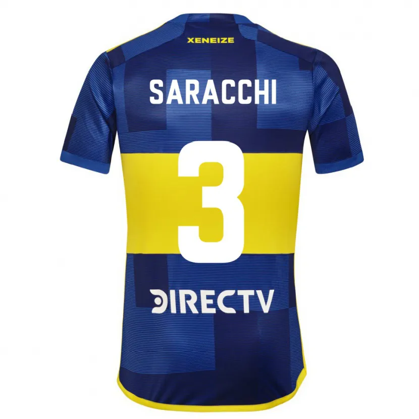 Danxen Niño Camiseta Marcelo Saracchi #3 Azul Amarillo 1ª Equipación 2024/25 La Camisa