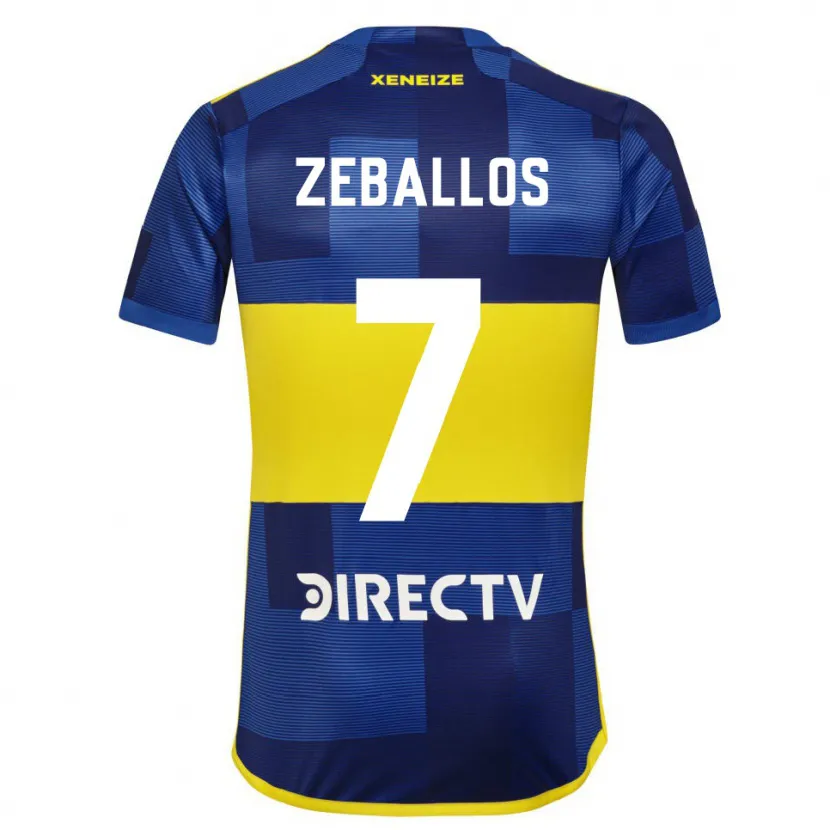 Danxen Niño Camiseta Exequiel Zeballos #7 Azul Amarillo 1ª Equipación 2024/25 La Camisa