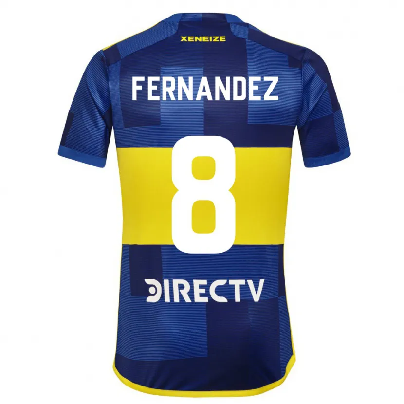 Danxen Niño Camiseta Pol Fernández #8 Azul Amarillo 1ª Equipación 2024/25 La Camisa