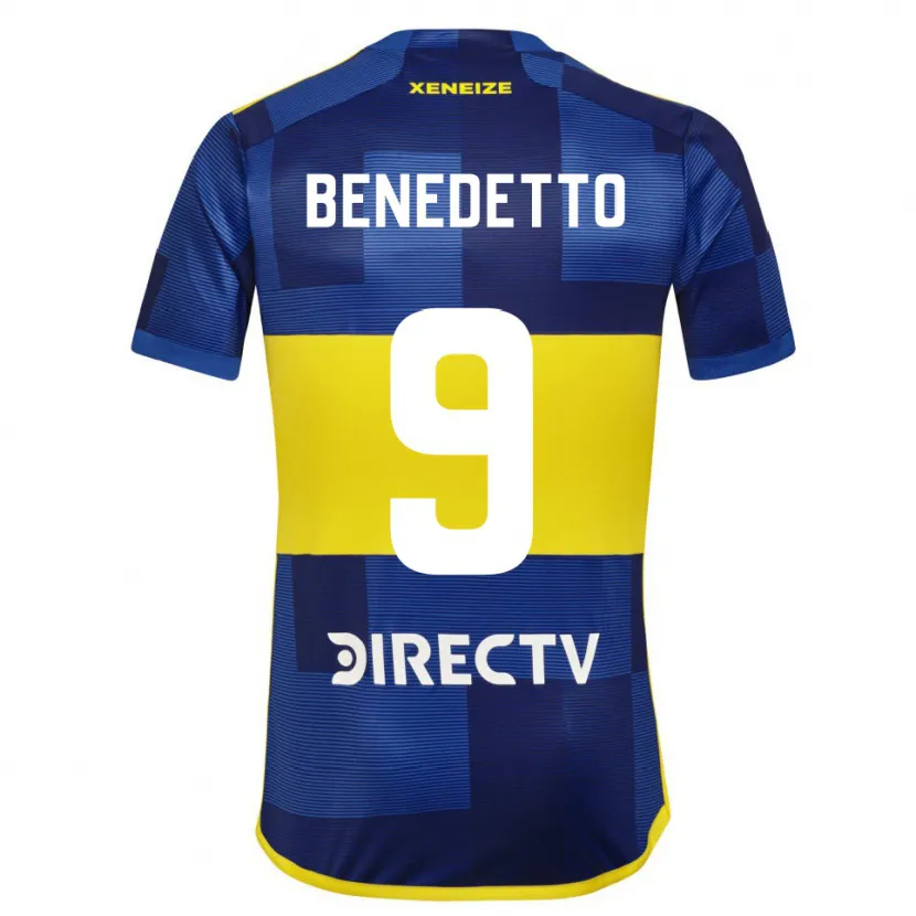 Danxen Niño Camiseta Darío Benedetto #9 Azul Amarillo 1ª Equipación 2024/25 La Camisa