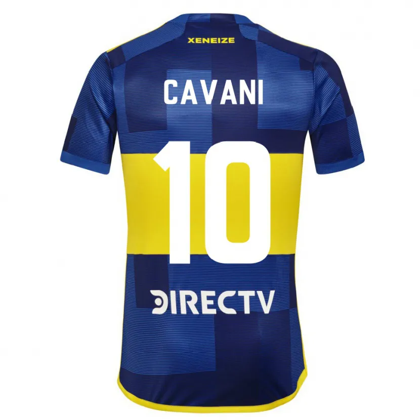 Danxen Niño Camiseta Edinson Cavani #10 Azul Amarillo 1ª Equipación 2024/25 La Camisa