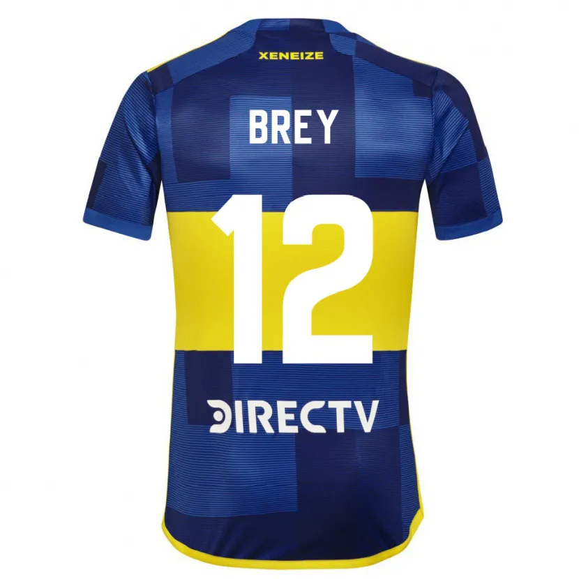 Danxen Niño Camiseta Leandro Brey #12 Azul Amarillo 1ª Equipación 2024/25 La Camisa