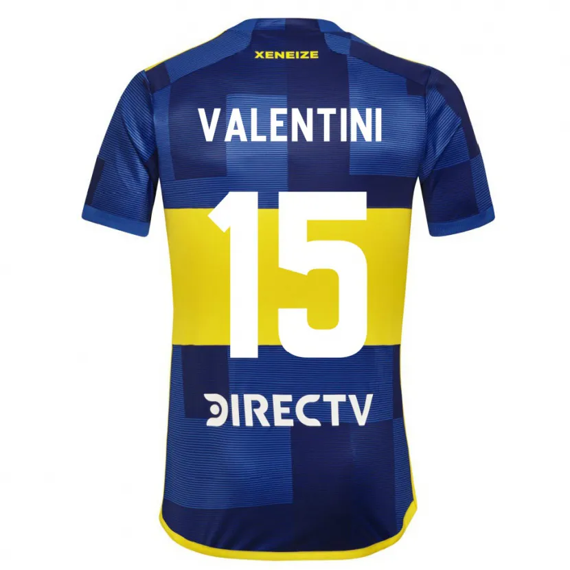 Danxen Niño Camiseta Nicolás Valentini #15 Azul Amarillo 1ª Equipación 2024/25 La Camisa