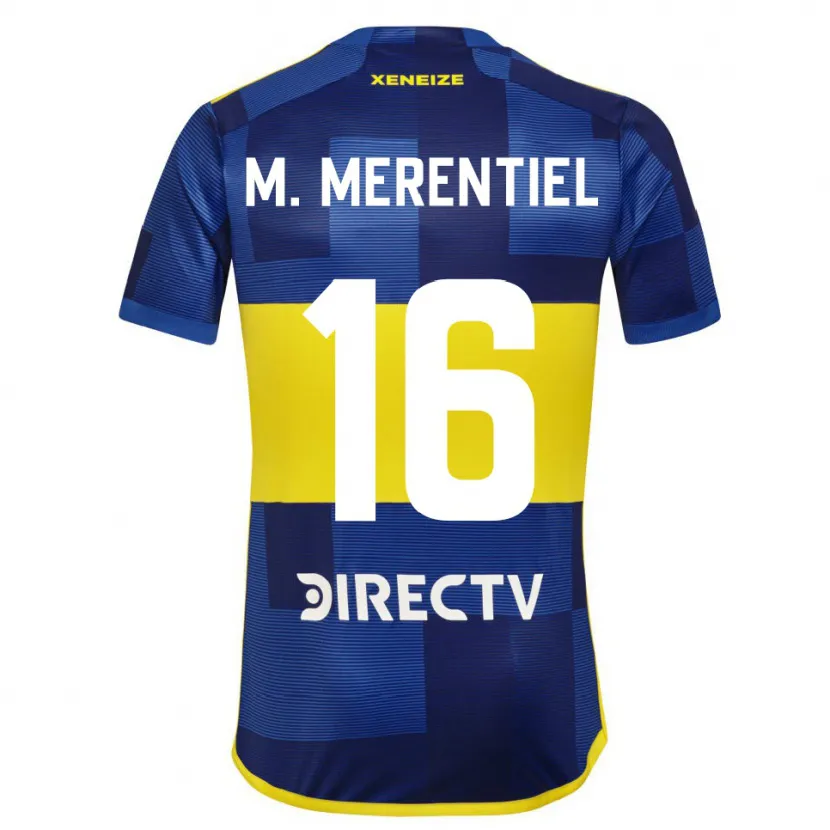 Danxen Niño Camiseta Miguel Merentiel #16 Azul Amarillo 1ª Equipación 2024/25 La Camisa