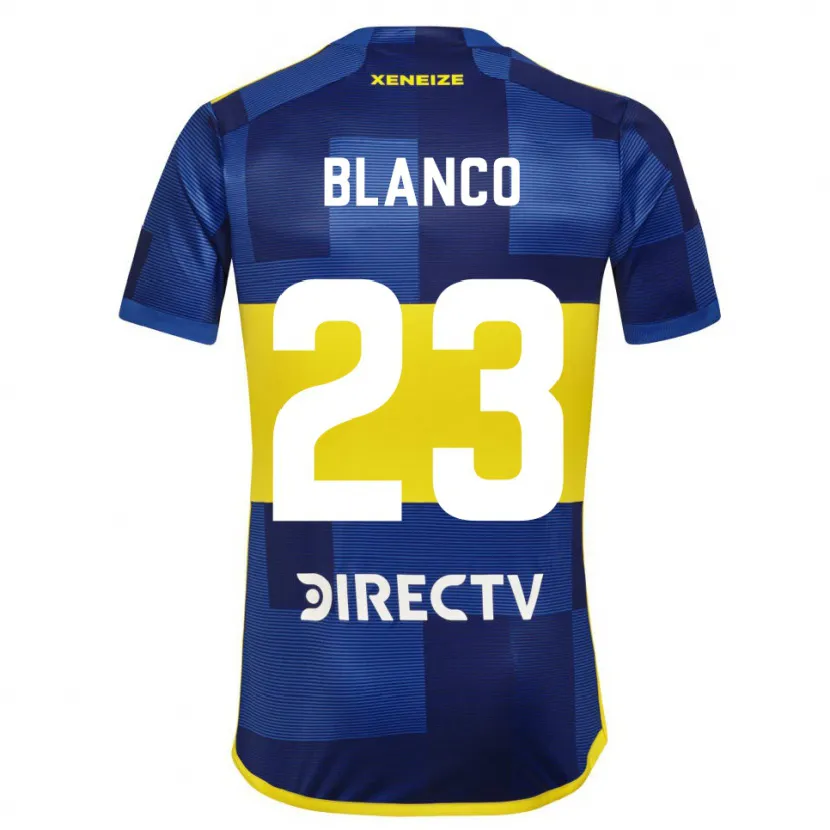 Danxen Niño Camiseta Lautaro Blanco #23 Azul Amarillo 1ª Equipación 2024/25 La Camisa