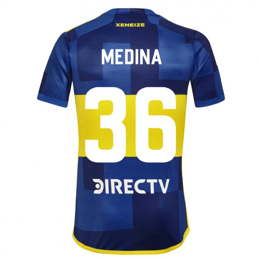 Danxen Niño Camiseta Cristian Medina #36 Azul Amarillo 1ª Equipación 2024/25 La Camisa