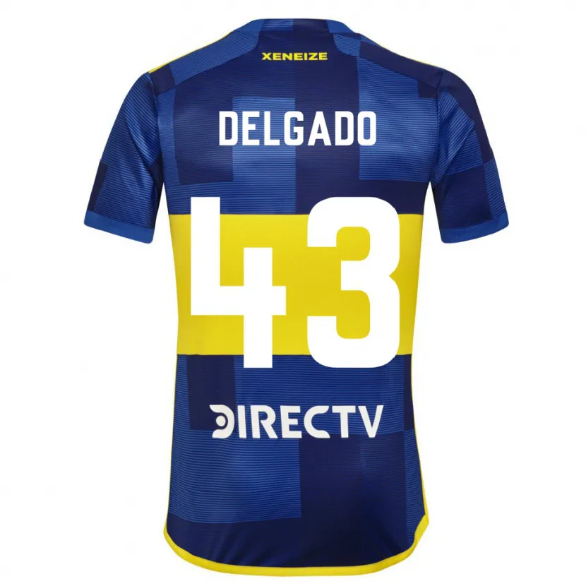 Danxen Niño Camiseta Milton Delgado #43 Azul Amarillo 1ª Equipación 2024/25 La Camisa