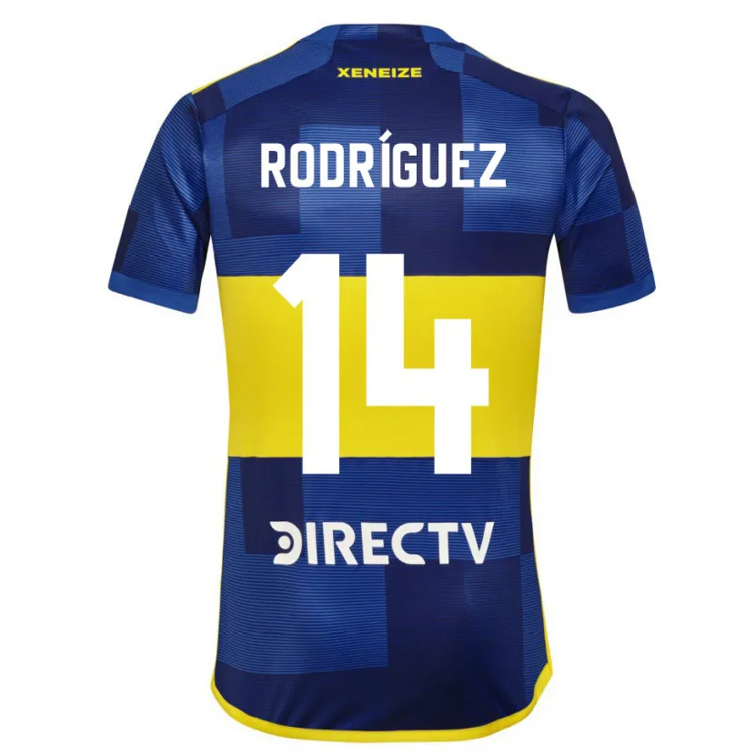 Danxen Niño Camiseta Isaías Rodríguez #14 Azul Amarillo 1ª Equipación 2024/25 La Camisa