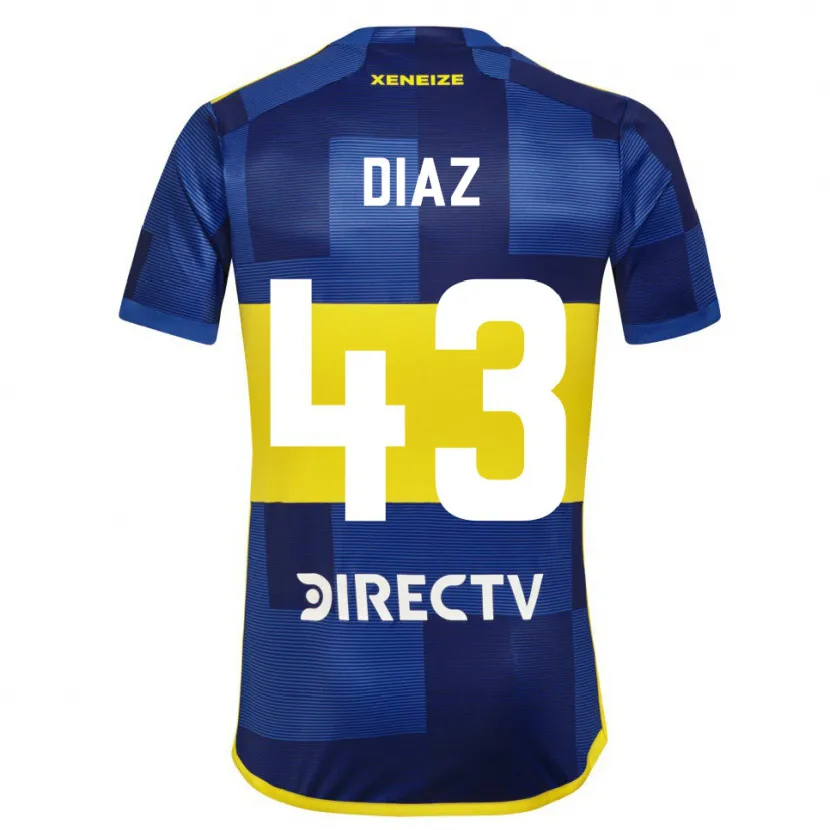 Danxen Niño Camiseta Tomás Díaz #43 Azul Amarillo 1ª Equipación 2024/25 La Camisa