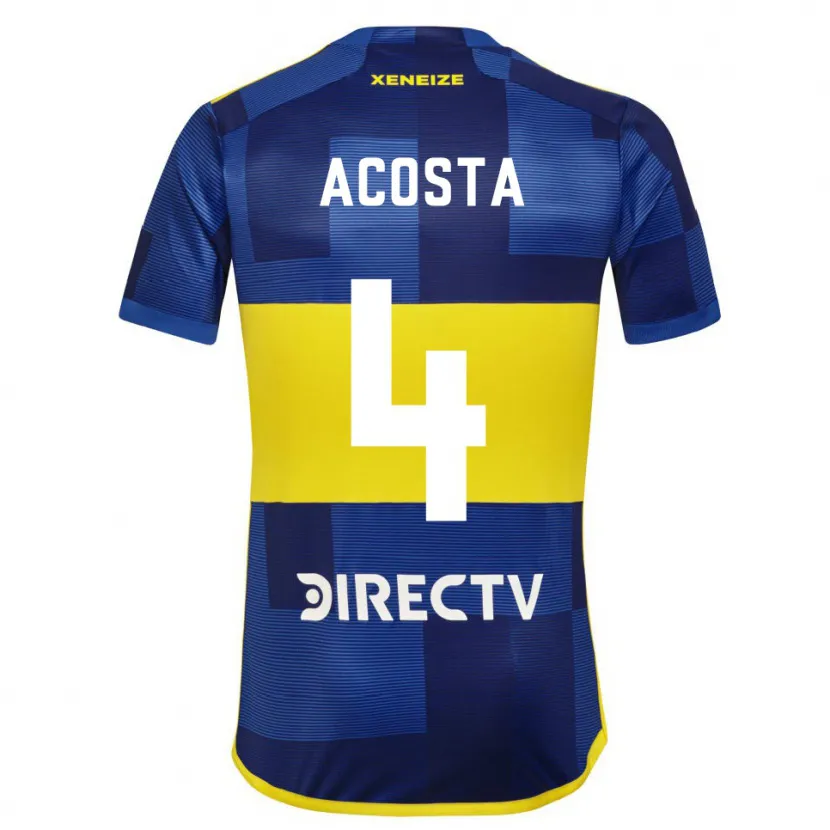 Danxen Niño Camiseta Natan Acosta #4 Azul Amarillo 1ª Equipación 2024/25 La Camisa