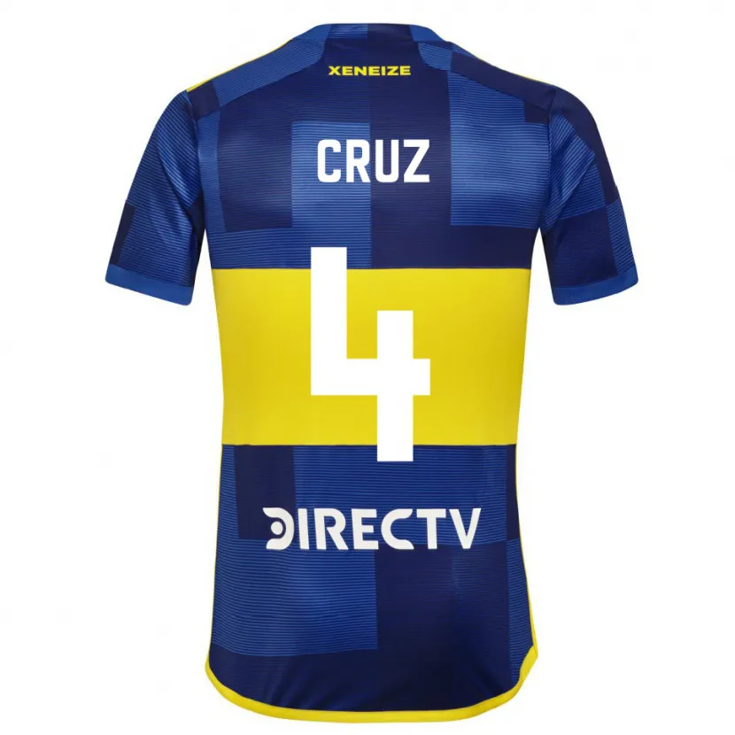 Danxen Niño Camiseta Julieta Cruz #4 Azul Amarillo 1ª Equipación 2024/25 La Camisa