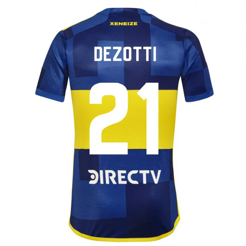 Danxen Niño Camiseta Martina Dezotti #21 Azul Amarillo 1ª Equipación 2024/25 La Camisa