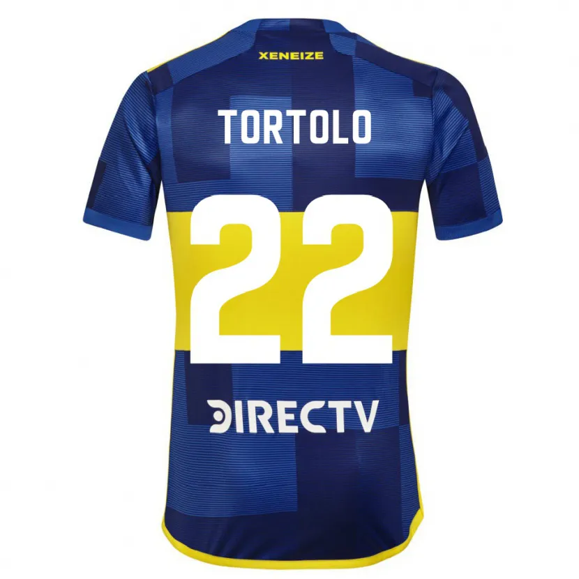 Danxen Niño Camiseta Dulce Tortolo #22 Azul Amarillo 1ª Equipación 2024/25 La Camisa