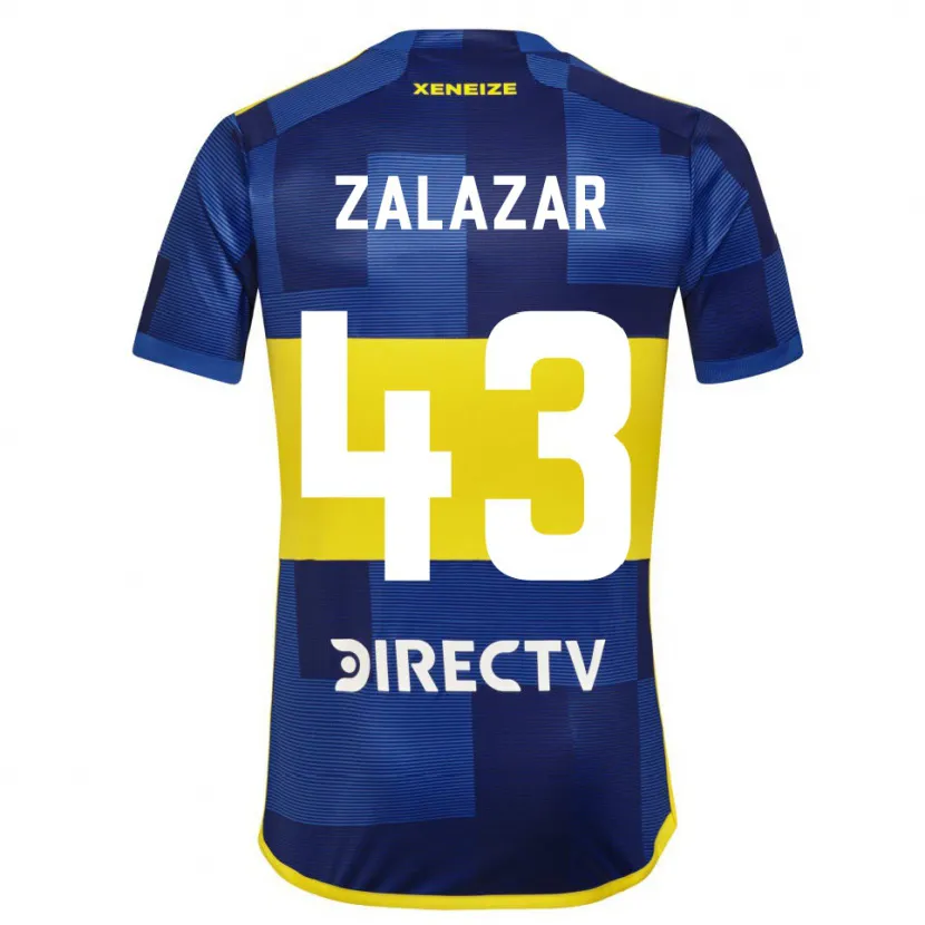 Danxen Niño Camiseta Maximiliano Zalazar #43 Azul Amarillo 1ª Equipación 2024/25 La Camisa