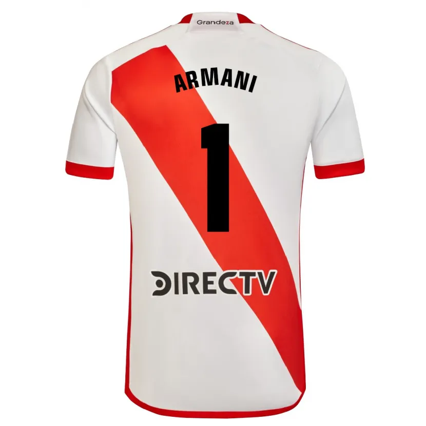 Danxen Niño Camiseta Franco Armani #1 Blanco Rojo 1ª Equipación 2024/25 La Camisa