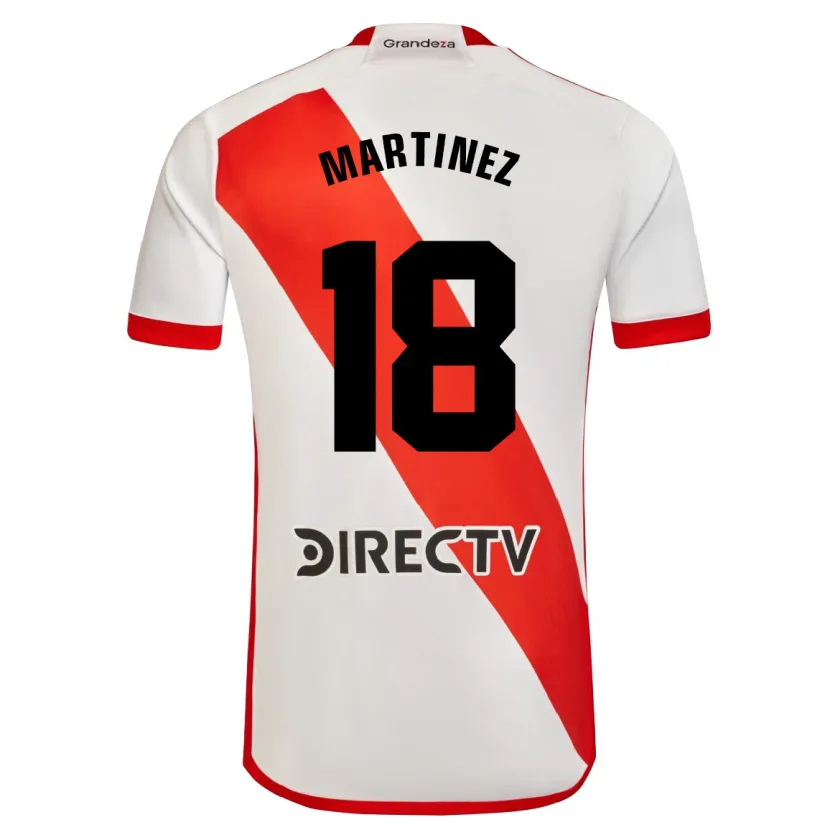 Danxen Niño Camiseta Pity Martínez #18 Blanco Rojo 1ª Equipación 2024/25 La Camisa