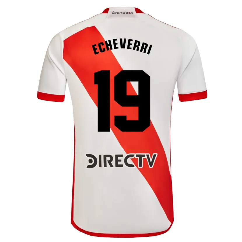 Danxen Niño Camiseta Claudio Echeverri #19 Blanco Rojo 1ª Equipación 2024/25 La Camisa