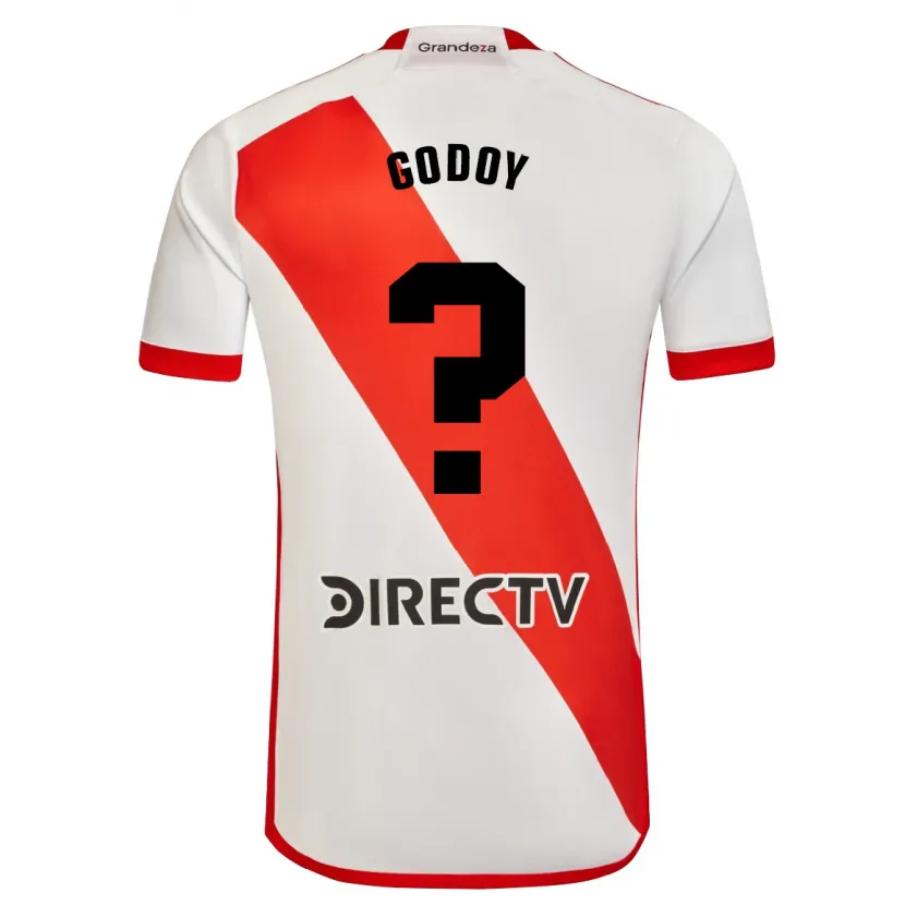 Danxen Niño Camiseta Lautaro Godoy #0 Blanco Rojo 1ª Equipación 2024/25 La Camisa