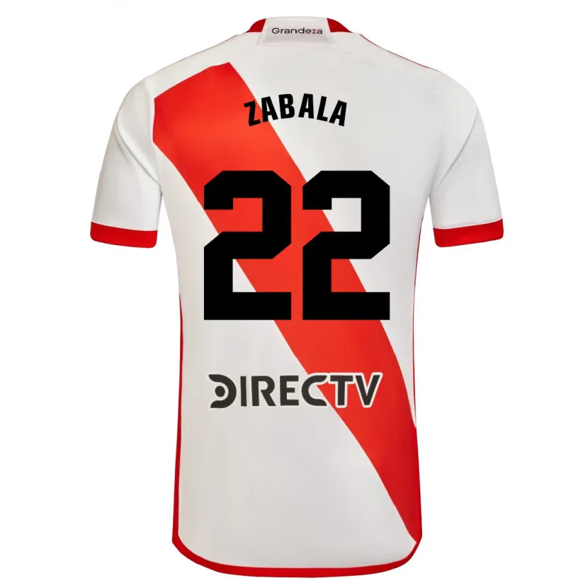 Danxen Niño Camiseta Daniel Zabala #22 Blanco Rojo 1ª Equipación 2024/25 La Camisa