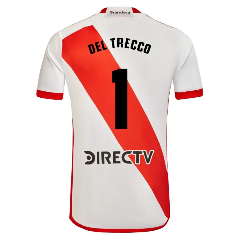 Danxen Niño Camiseta Martina Del Trecco #1 Blanco Rojo 1ª Equipación 2024/25 La Camisa