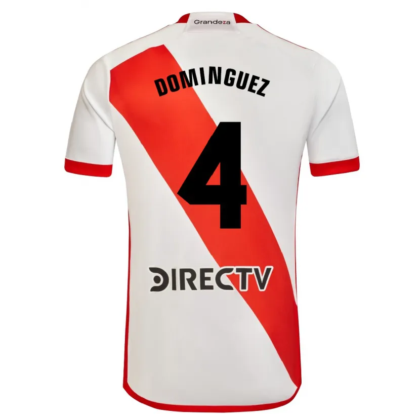 Danxen Niño Camiseta Evelyn Sofía Domínguez #4 Blanco Rojo 1ª Equipación 2024/25 La Camisa