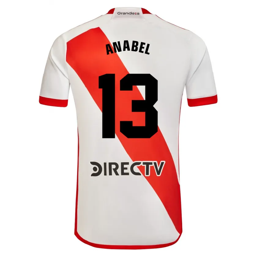 Danxen Niño Camiseta Giuliana Anabel González Ranzuglia #13 Blanco Rojo 1ª Equipación 2024/25 La Camisa