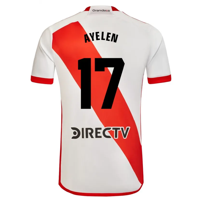 Danxen Niño Camiseta Stephanie Ayelén Melgarejo #17 Blanco Rojo 1ª Equipación 2024/25 La Camisa