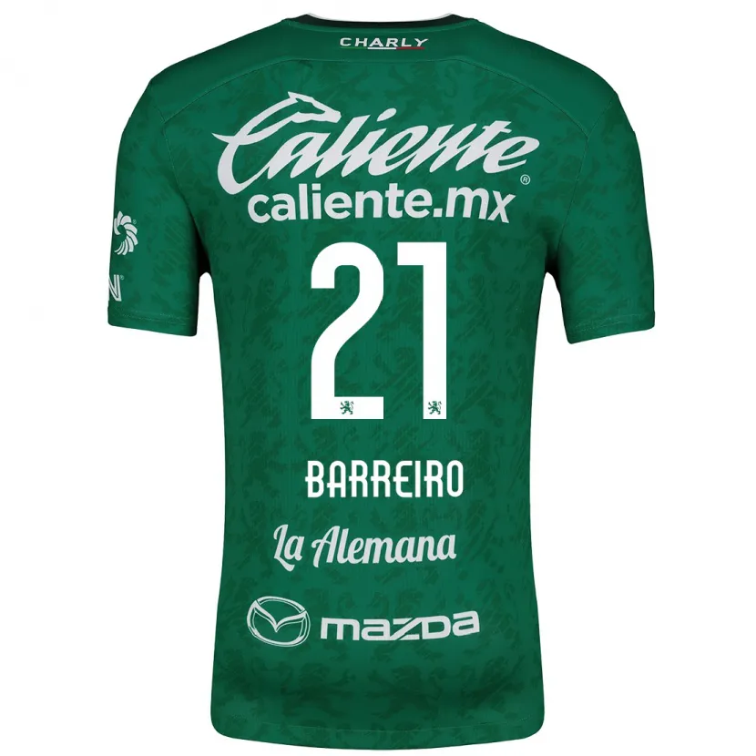 Danxen Niño Camiseta Stiven Barreiro #21 Verde Blanco 1ª Equipación 2024/25 La Camisa