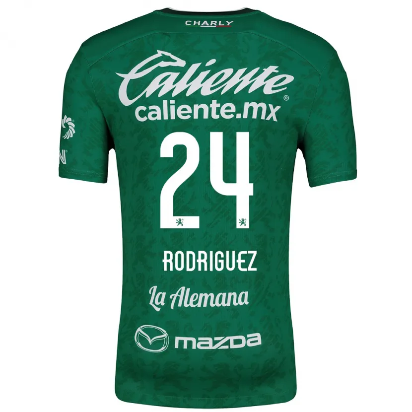 Danxen Niño Camiseta Osvaldo Rodríguez #24 Verde Blanco 1ª Equipación 2024/25 La Camisa