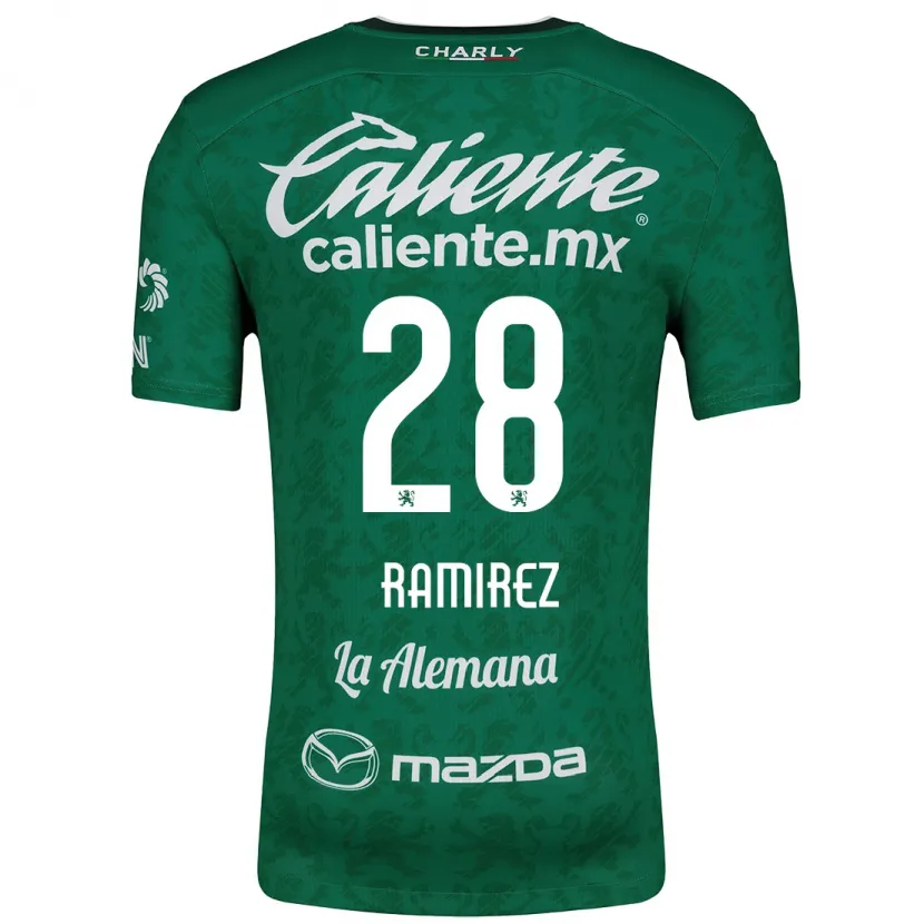 Danxen Niño Camiseta David Ramírez #28 Verde Blanco 1ª Equipación 2024/25 La Camisa