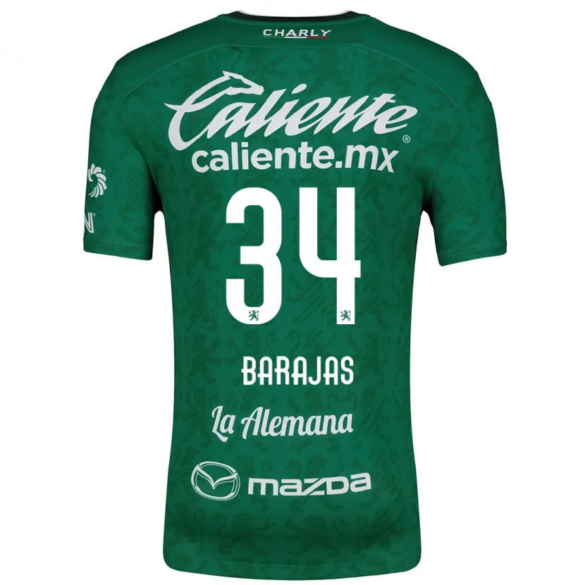 Danxen Niño Camiseta Víctor Barajas #34 Verde Blanco 1ª Equipación 2024/25 La Camisa