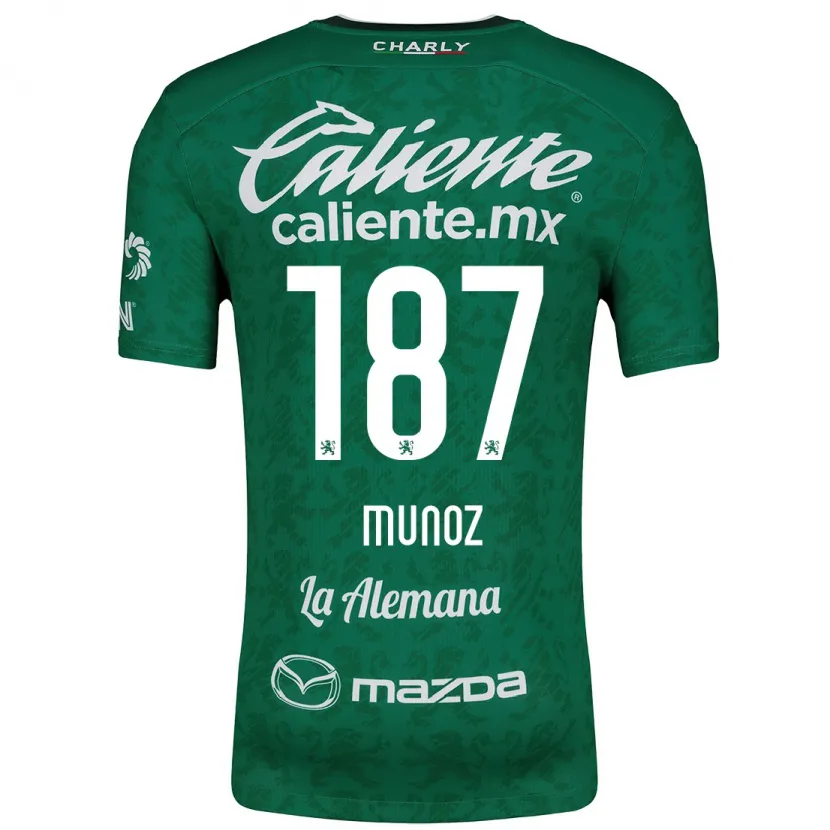 Danxen Niño Camiseta Diego Muñoz #187 Verde Blanco 1ª Equipación 2024/25 La Camisa