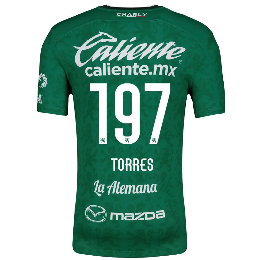 Danxen Niño Camiseta Erick Torres #197 Verde Blanco 1ª Equipación 2024/25 La Camisa