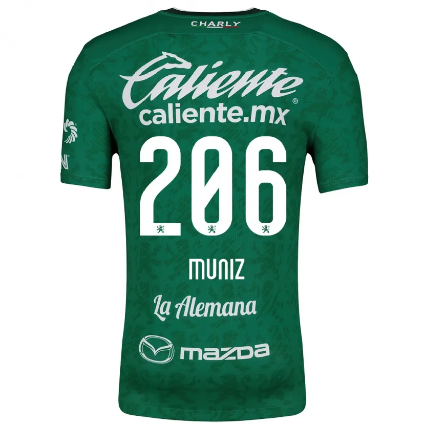 Danxen Niño Camiseta Isaác Muñíz #206 Verde Blanco 1ª Equipación 2024/25 La Camisa