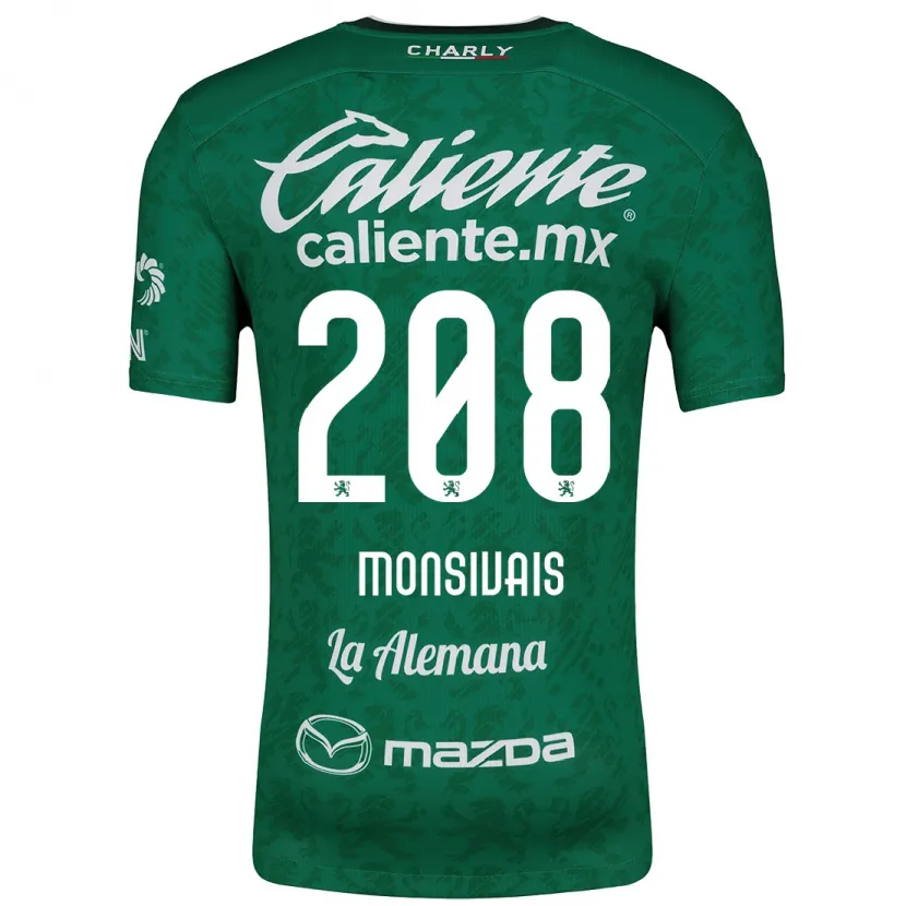 Danxen Niño Camiseta Daniel Monsivaís #208 Verde Blanco 1ª Equipación 2024/25 La Camisa