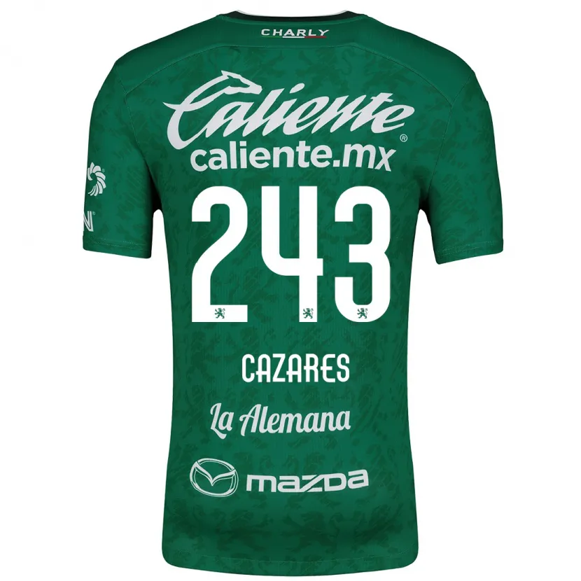 Danxen Niño Camiseta Juan Cázares #243 Verde Blanco 1ª Equipación 2024/25 La Camisa