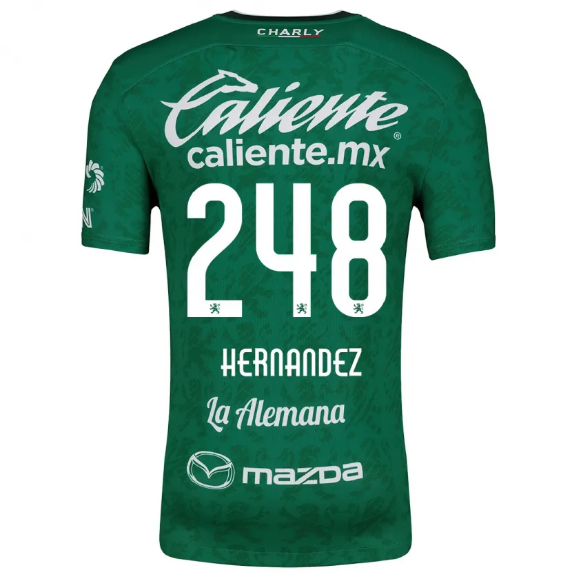 Danxen Niño Camiseta Fernando Hernández #248 Verde Blanco 1ª Equipación 2024/25 La Camisa