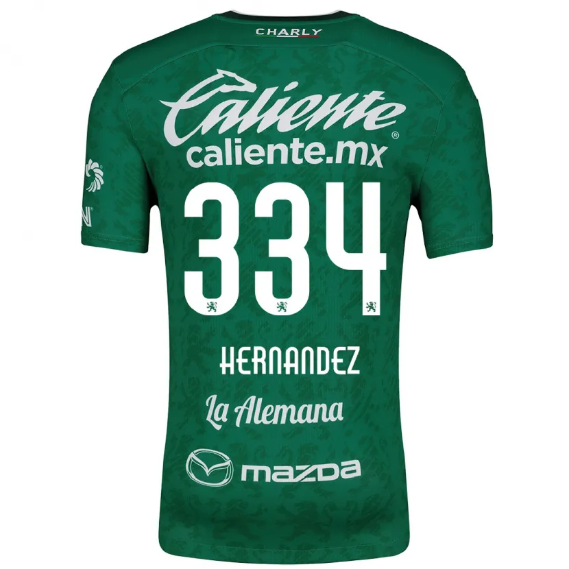 Danxen Niño Camiseta Alan Hernández #334 Verde Blanco 1ª Equipación 2024/25 La Camisa