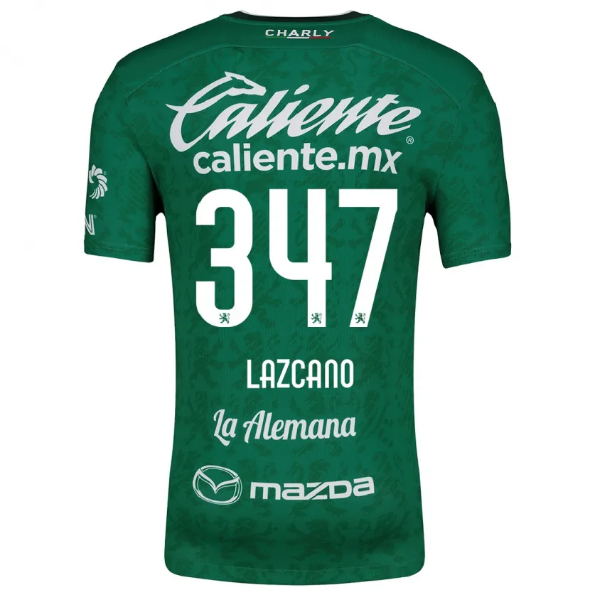 Danxen Niño Camiseta Evan Lazcano #347 Verde Blanco 1ª Equipación 2024/25 La Camisa