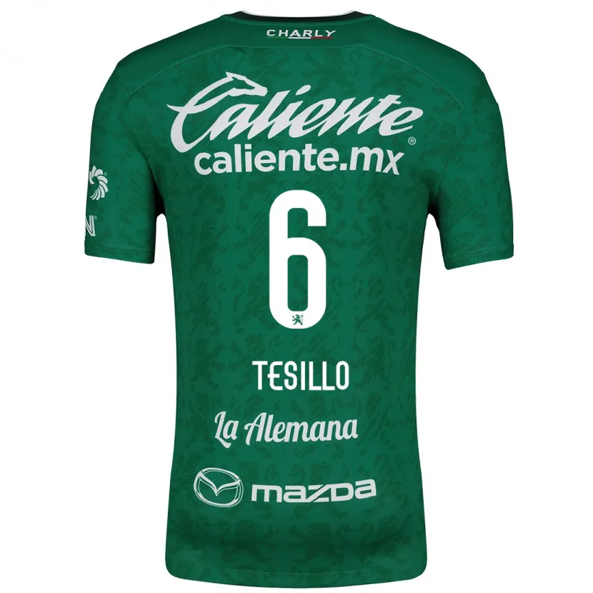 Danxen Niño Camiseta William Tesillo #6 Verde Blanco 1ª Equipación 2024/25 La Camisa