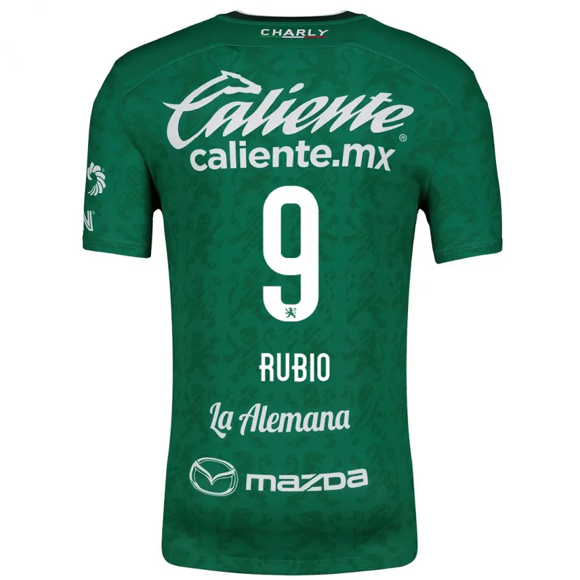 Danxen Niño Camiseta Brian Rubio #9 Verde Blanco 1ª Equipación 2024/25 La Camisa