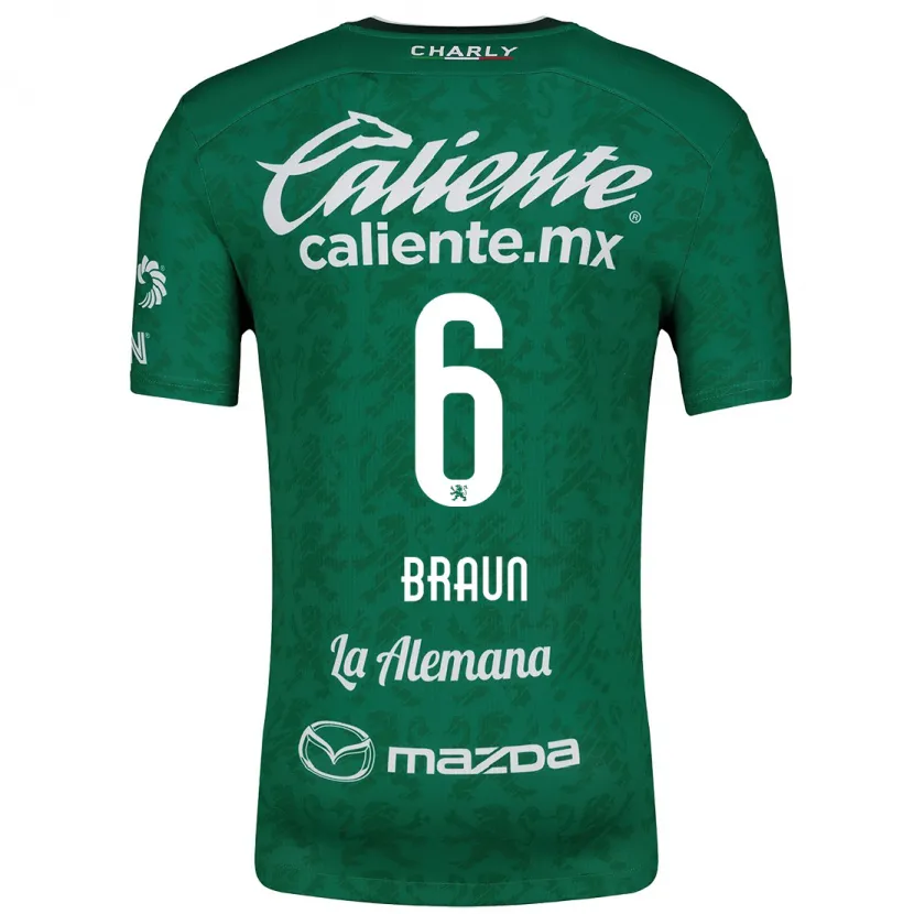 Danxen Niño Camiseta Sophia Braun #6 Verde Blanco 1ª Equipación 2024/25 La Camisa