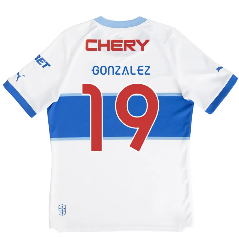 Danxen Niño Camiseta Bryan González #19 Blanco Azul 1ª Equipación 2024/25 La Camisa