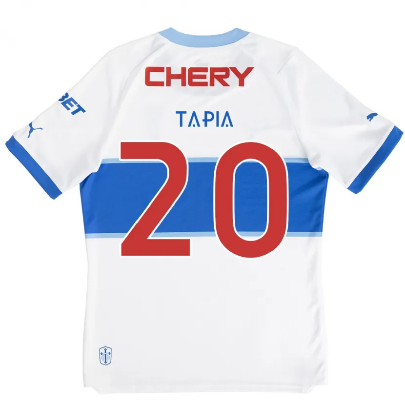 Danxen Niño Camiseta Gonzalo Tapia #20 Blanco Azul 1ª Equipación 2024/25 La Camisa