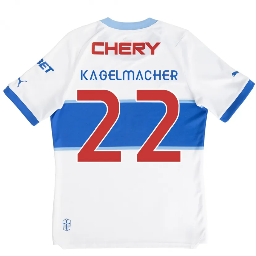 Danxen Niño Camiseta Gary Kagelmacher #22 Blanco Azul 1ª Equipación 2024/25 La Camisa