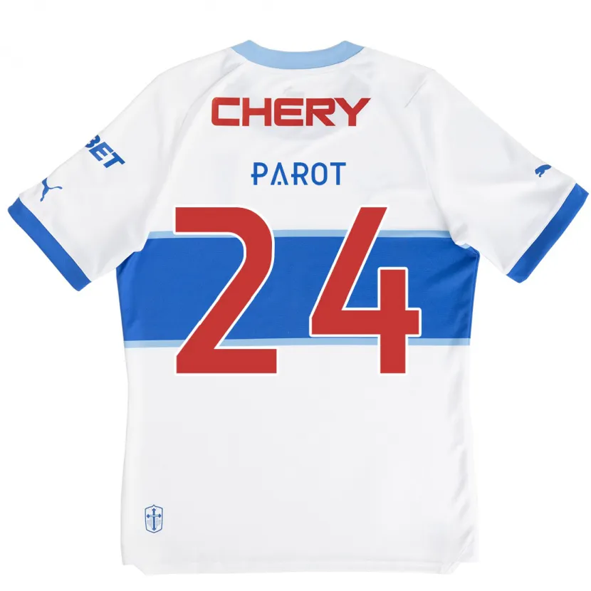 Danxen Niño Camiseta Alfonso Parot #24 Blanco Azul 1ª Equipación 2024/25 La Camisa