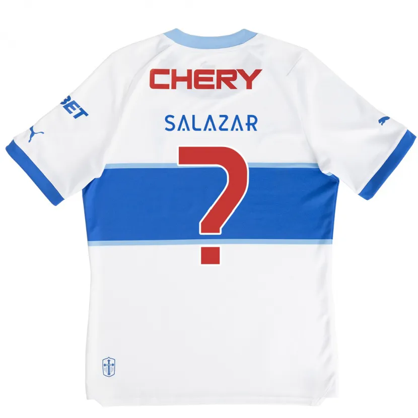 Danxen Niño Camiseta David Salazar #0 Blanco Azul 1ª Equipación 2024/25 La Camisa